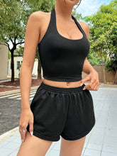 Women's Halter Neck Tank Top And Shorts Set